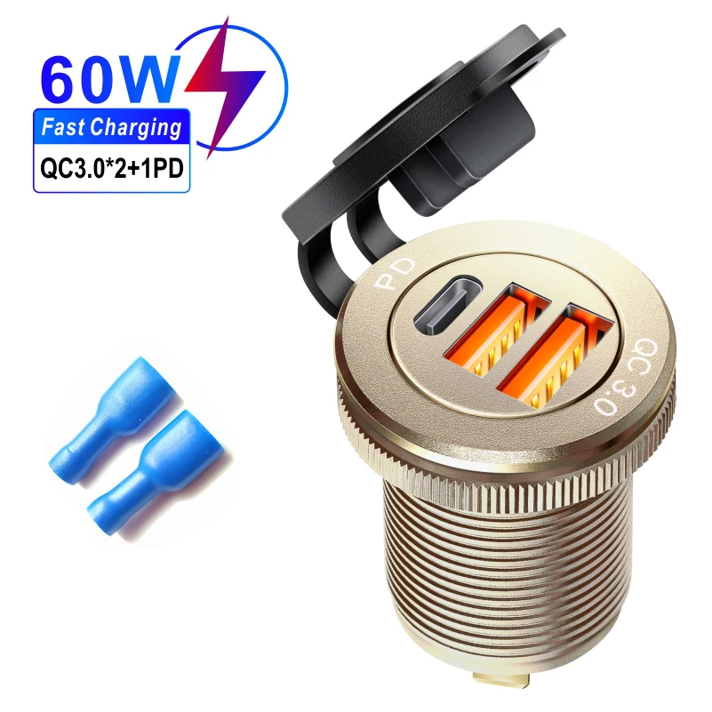 12v usb adapter Car Charger QC3.0 and PD Cigarette Lighter Socket Waterproof type c Quick Charge for audi a6 q5 a5  a4  a3