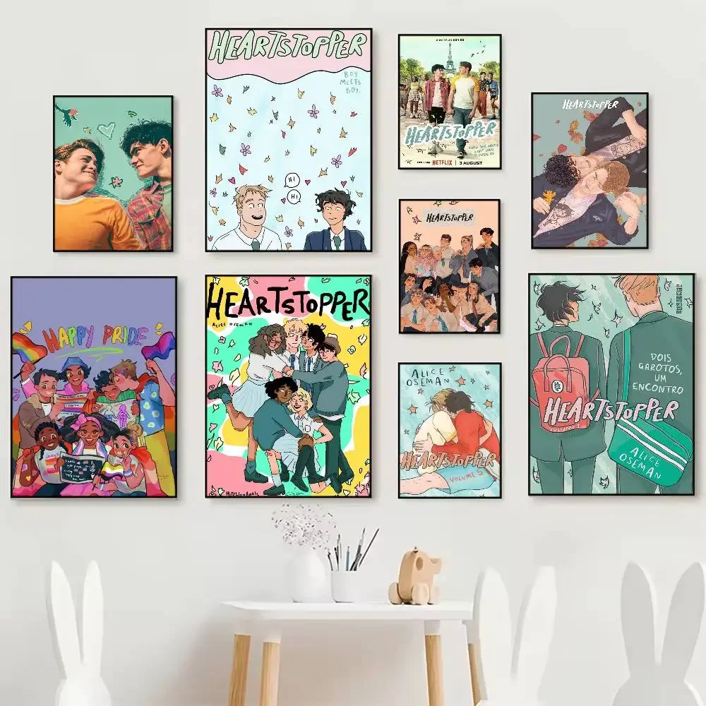 Comedy Love TV-Serie H-Heartstopper Poster HD Art Sticky Wall Wasserdicht Zuhause Wohnzimmer Schlafzimmer Bar Ästhetische Dekoration