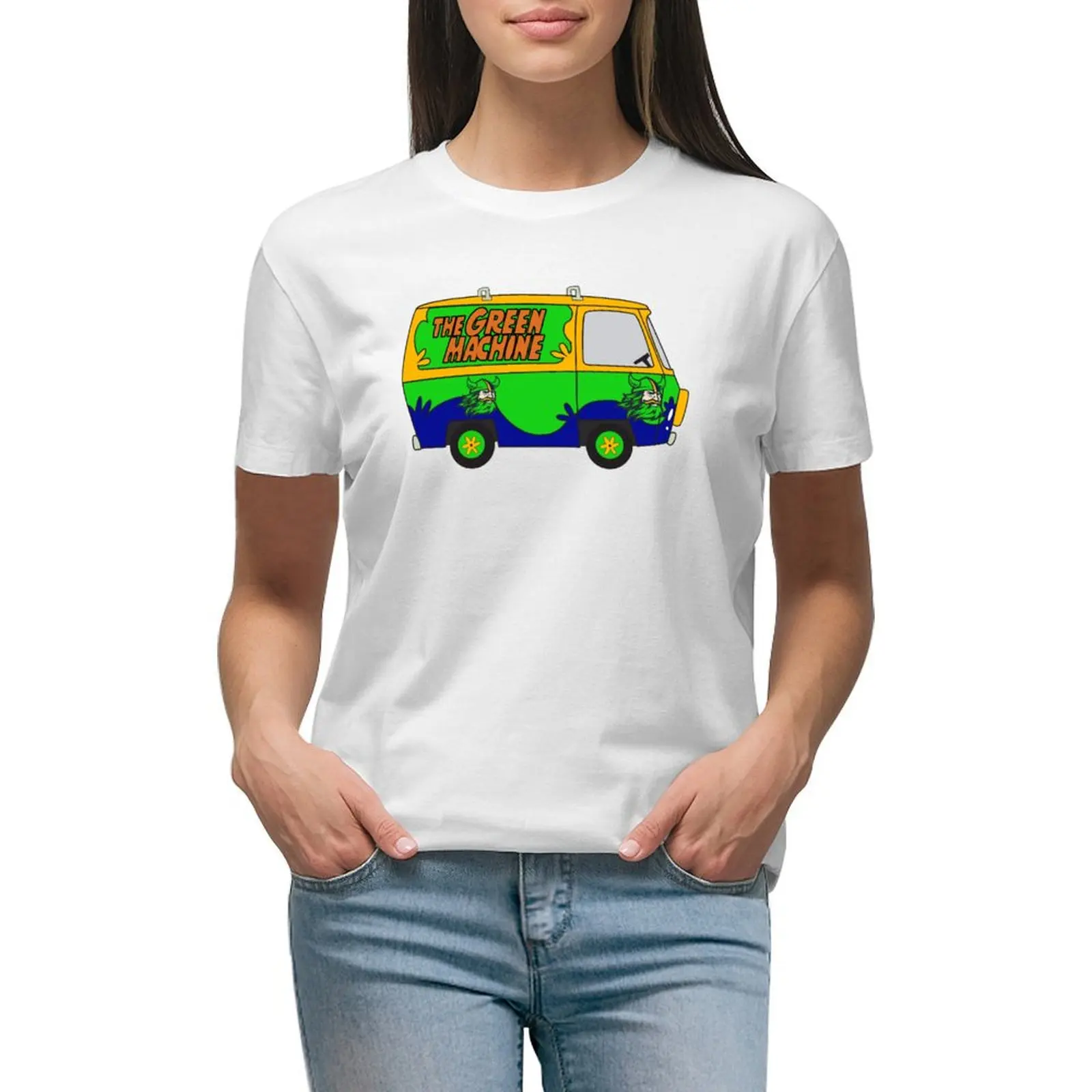 

Green Machine Machine T-shirt Female clothing cute tops t shirt dress Women