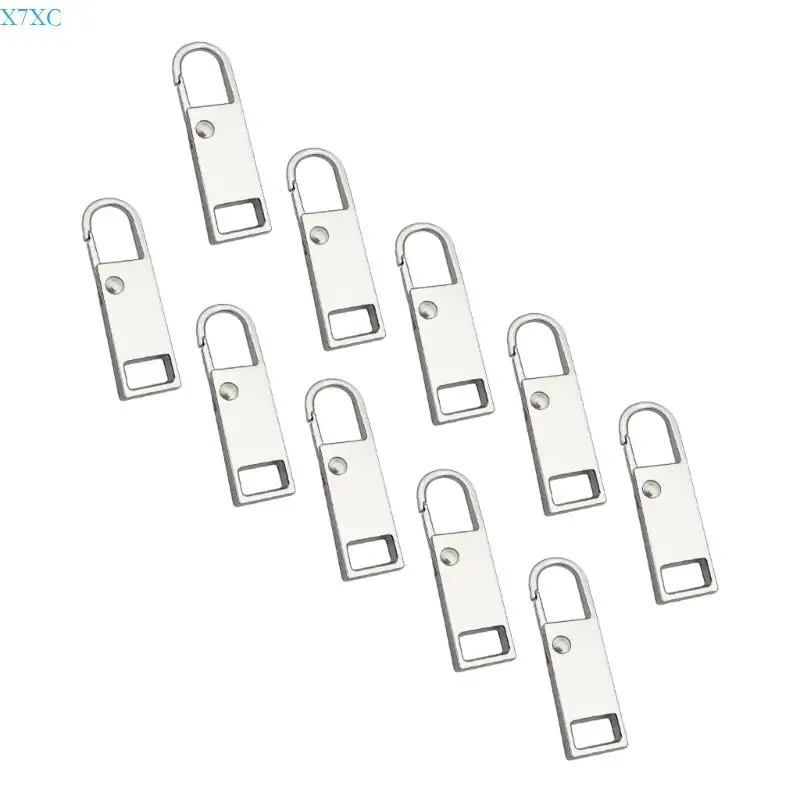 X7XC 10PCS Metal Zipper Handle Mend Fixer Replacement Zipper Pulls Tab Tages for Backpacks,Jackets,Luggage,Purses,Handbags