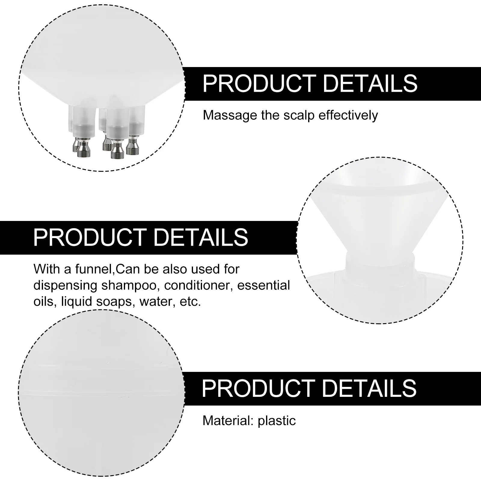 

1 set 1 Set Plastic Applicator Dropper Bottle For Hair Oil Leak-Proof Transparent Bottle For Hair Color Shampoo Conditioner