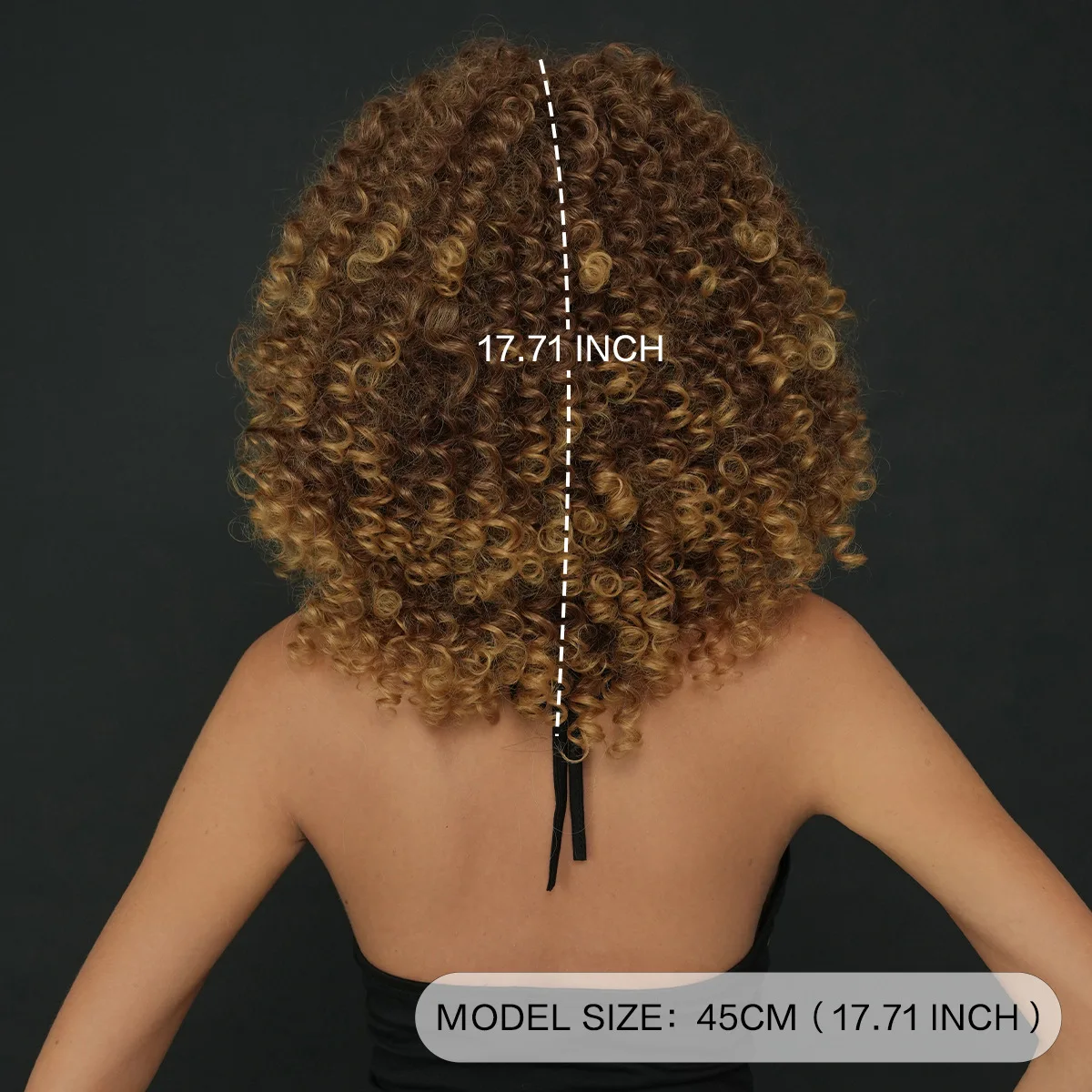 Black female spring curly short curly hair honey golden brown bangs synthetic synthetic African wig