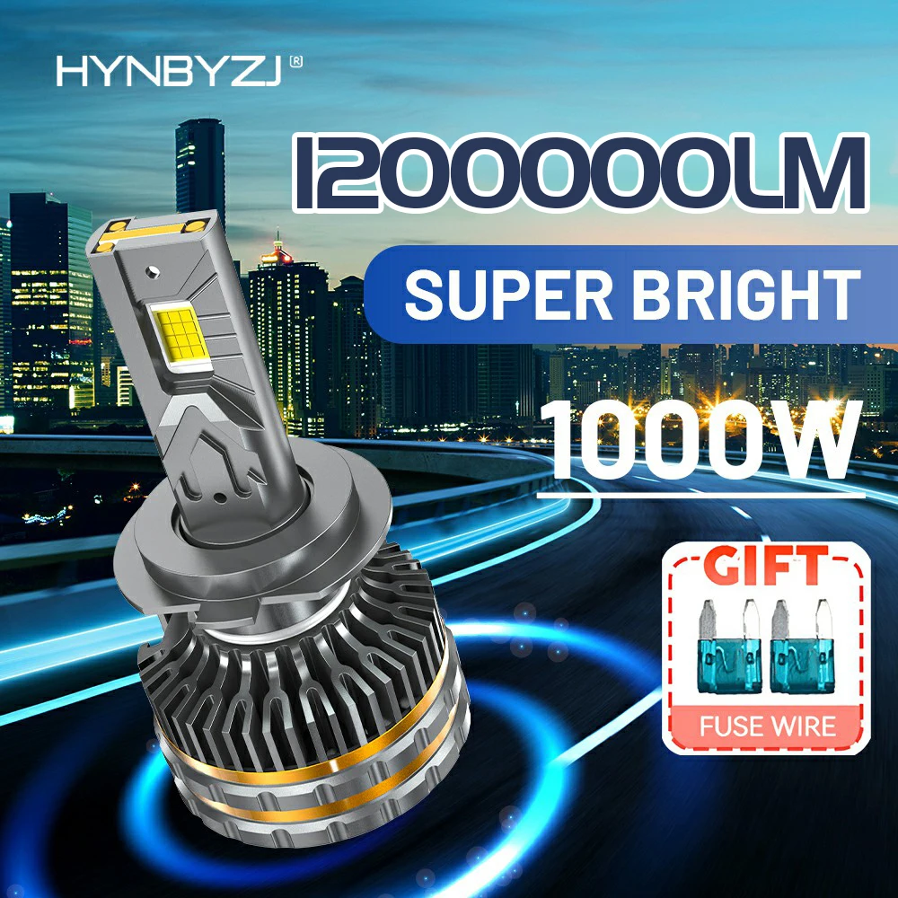 

HYNBYZJ 1000W H7 H1 H8 H9 H11 Lights 1200000LM LED Car Headlight Hb3 Hb4 9005 9006 9012 9007 9008 H4 Led Lights for Auto Lamp