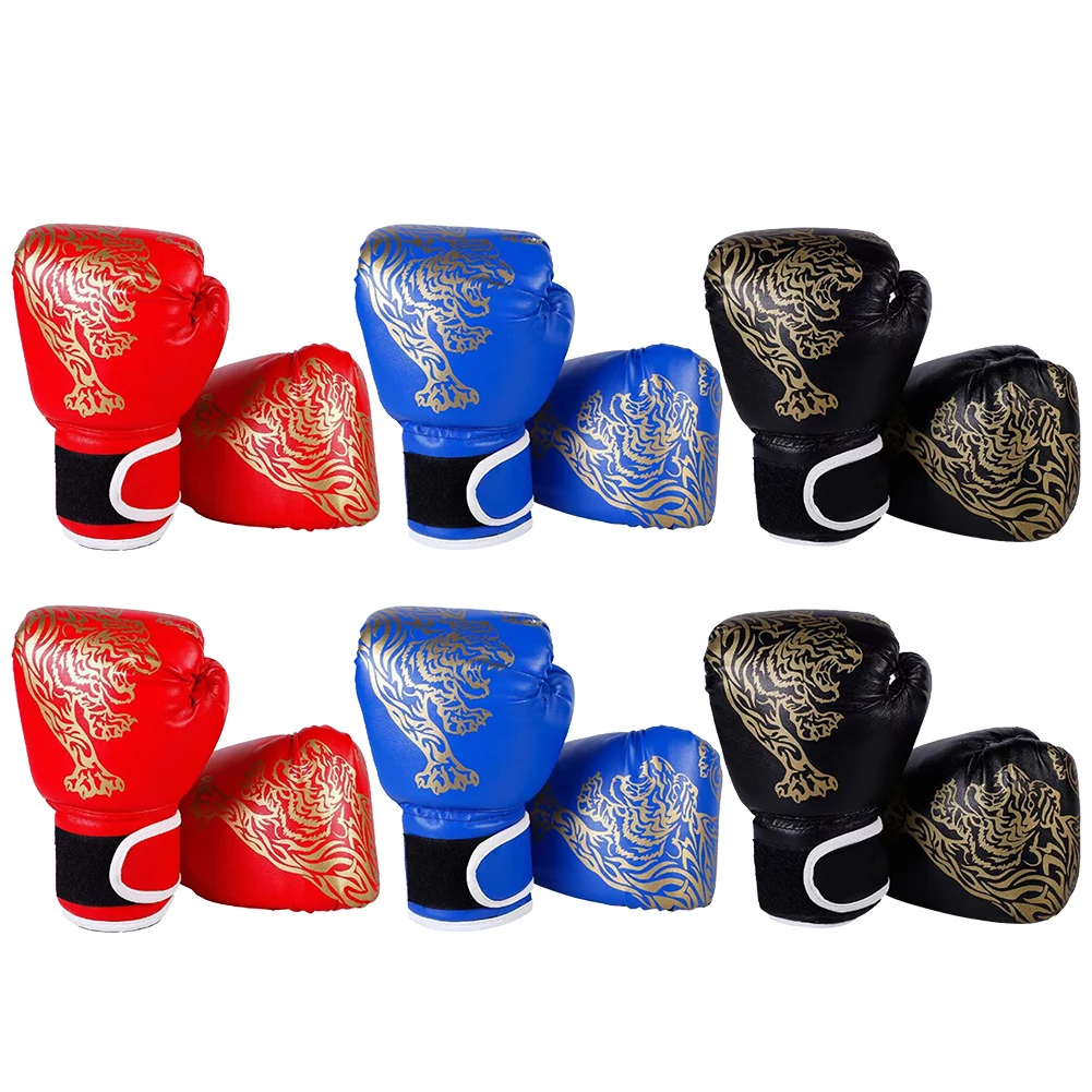 Boxing Gloves Breathable Sanda Boxing Gloves PU Leather Professional Boxing Gloves Fighting Taekwondo Mitts for Training Sandbag