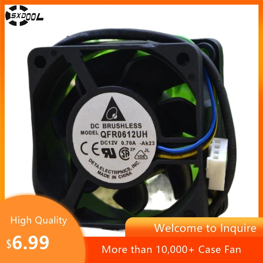 For Delta 6025 QFR0612UH 12V 0.70A 6cm PWM Cooling Fan, High-Speed CPU, PC Case, and Electronics Fan