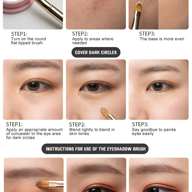 Retractable Lipstick Brushes Double Headed Professional Lip Gloss Brush Applicator with Protect Cap Women and Girls Makeup Tool