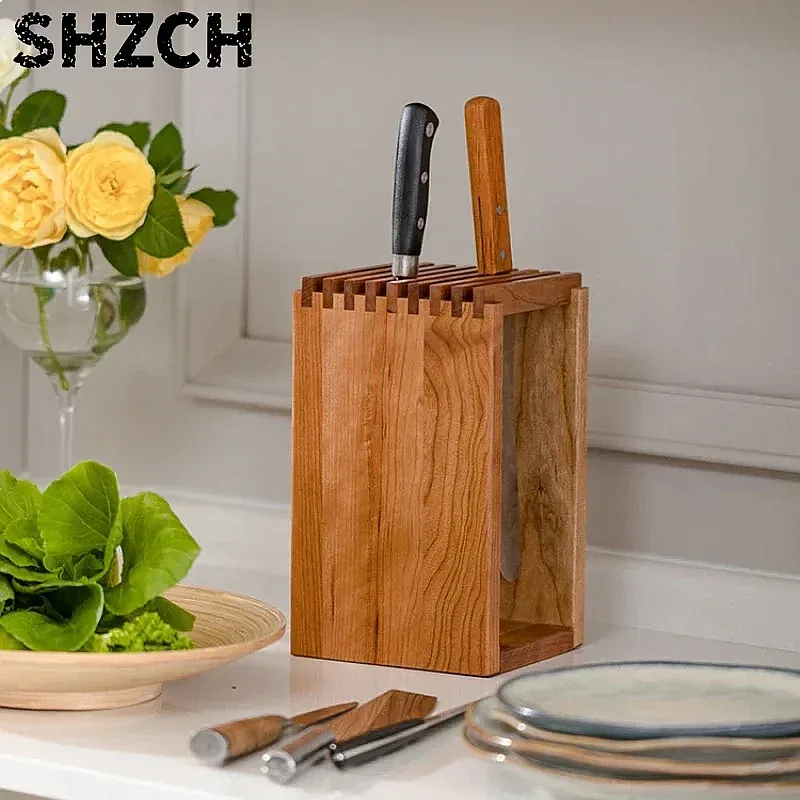 Ventilated Multi-Slot Knife Holder Mildew-Proof Kitchen Tool Drain Organizer Storage