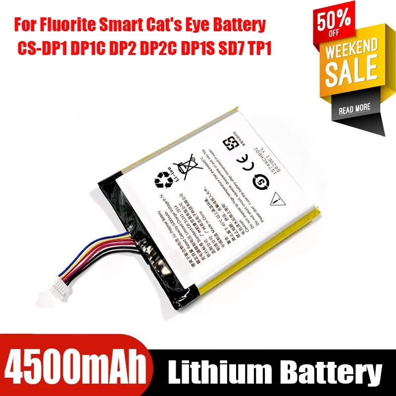 Untuk Baterai Fluorite Smart Cat's Eye CS-DP1 DP1C DP2 DP2C DP1S SD7 TP1
