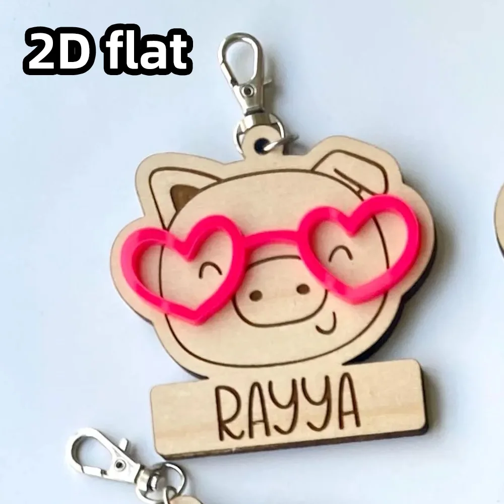 علامة حقيبة الحيوانات الخشبية عنصر واحد، سلسلة مفاتيح اسم شخصي، علامة حقيبة الحفاضات، علامة صندوق الغداء، هدية حقيبة الظهر المدرسية