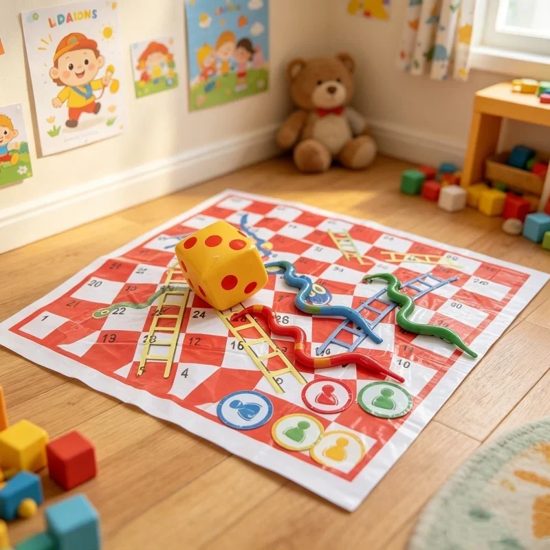 

Waterproof Snake Ladder Game Mat Portable Playmat For Kids Outdoor Picnic Carpet Chessboard Activity Toy For Baby Daily Play
