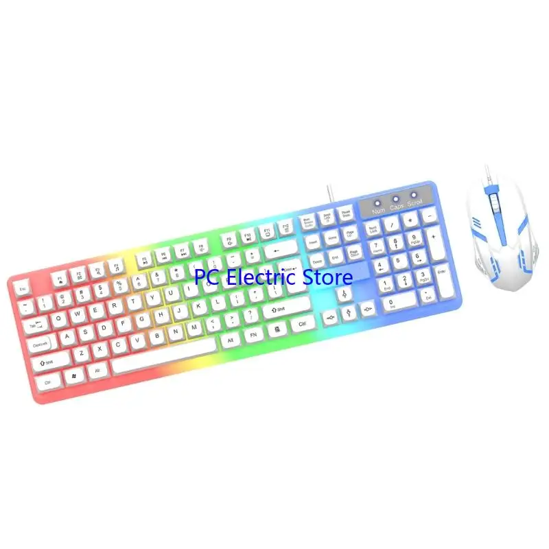 

Клавиатура для шнурки F19C и мыши с помощью светодиодной подсветки Mechanical Keyboard 104 Keys Keyboard Keyboard PC аксессуары