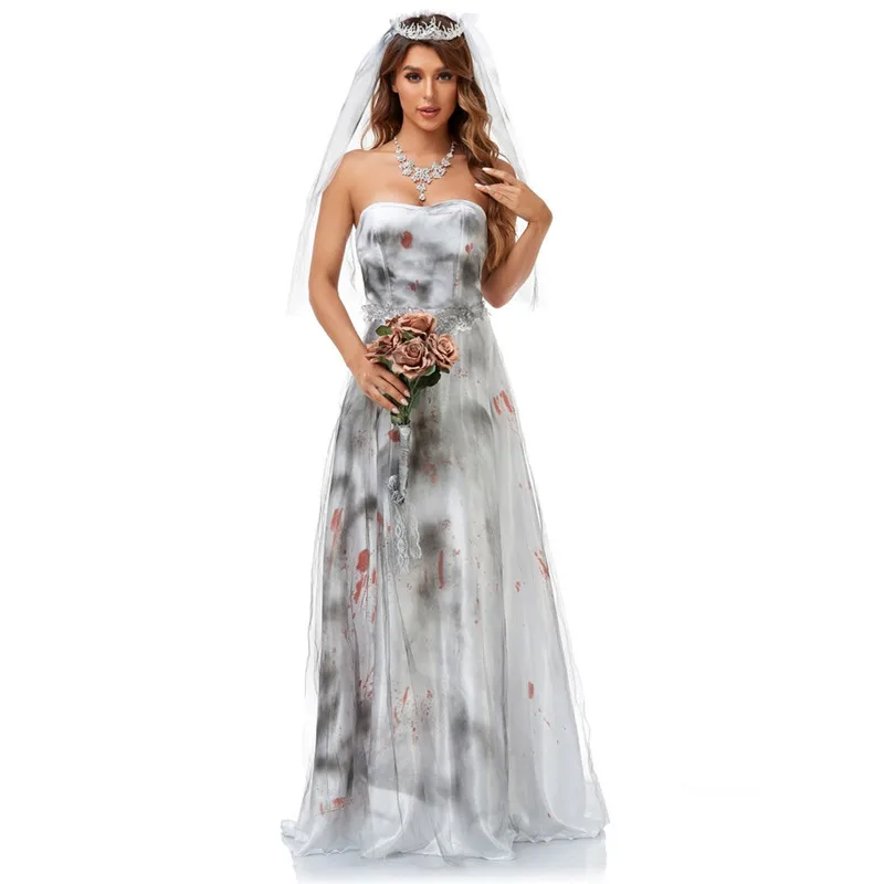 Carnevale Halloween Party Bloody Bride Ghost sposo coppie Costume Masquerade Cosplay Horror spaventoso abiti da vampiro