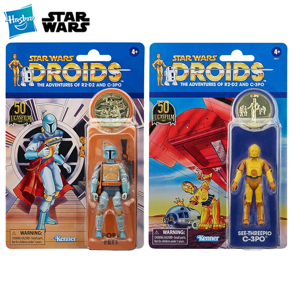 

[In-Stock] Hasbro STAR WARS The Vintage Collection Boba Fett & C-3PO 3.75-Inch-Scale Collectible Action Model Figure Toys