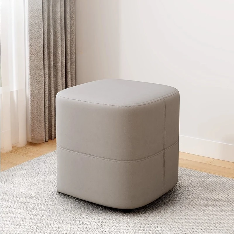 household low stool advanced leather strong durable shoe changing stool living room sofa sgabello design hallway furniture