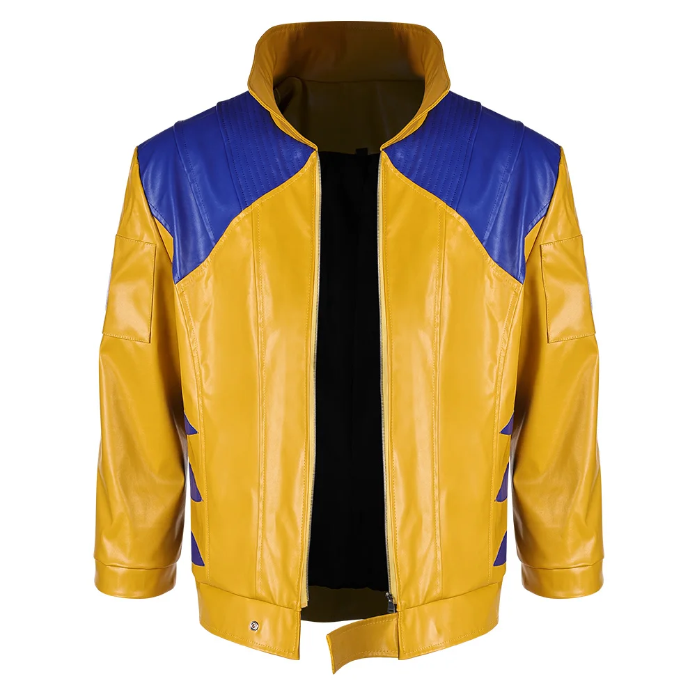 Male Logan Coat Cosplay Loose Yellow Jacket Costume Men Outwear Adult Clothing Outfits Halloween Carnival Party Disguise Suit