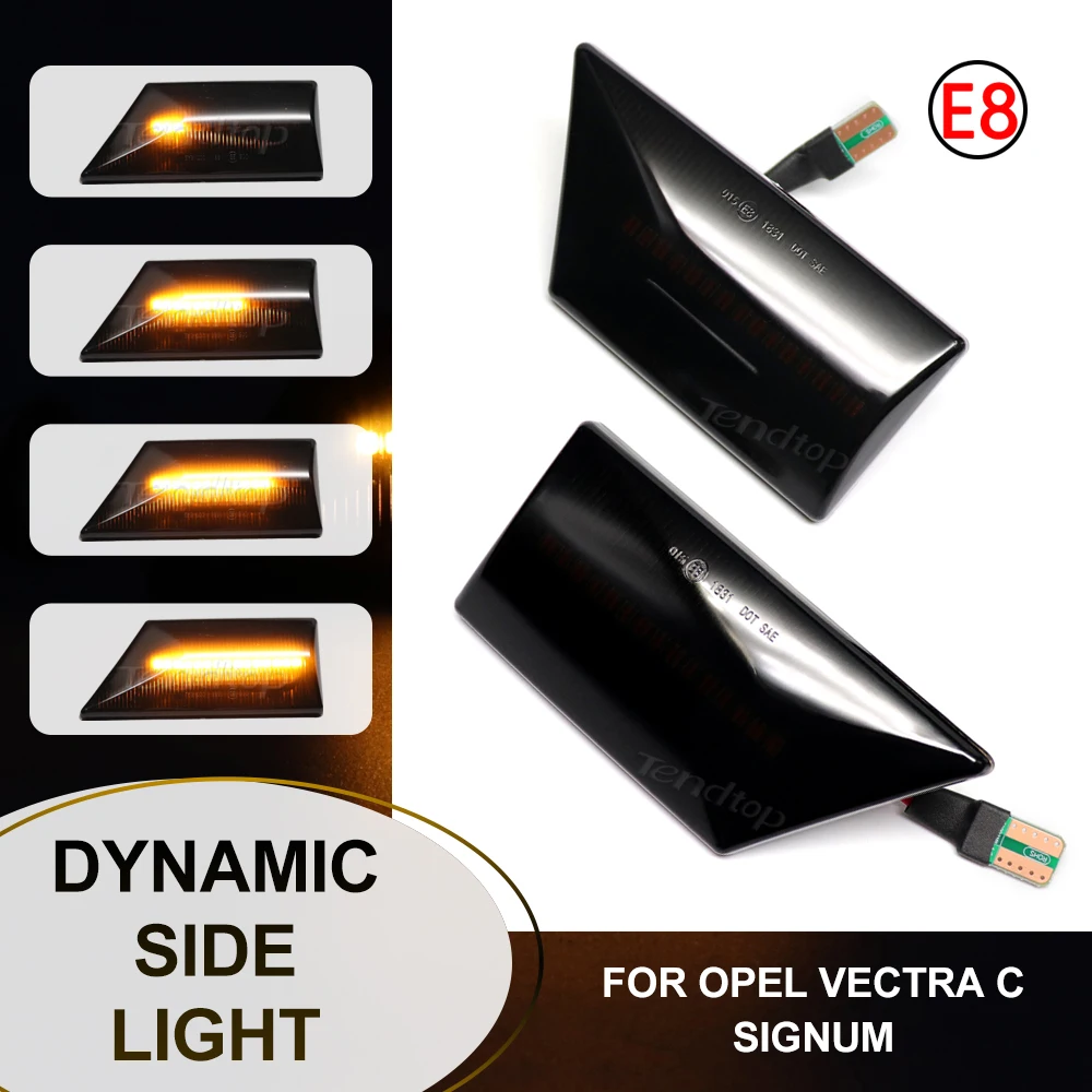 2pcs Dynamic Turn Signal Sequential Light Rearview Flashing Side Marker Indicator Lamp For OPEL Vectra C 02-08 for Signum 03-08