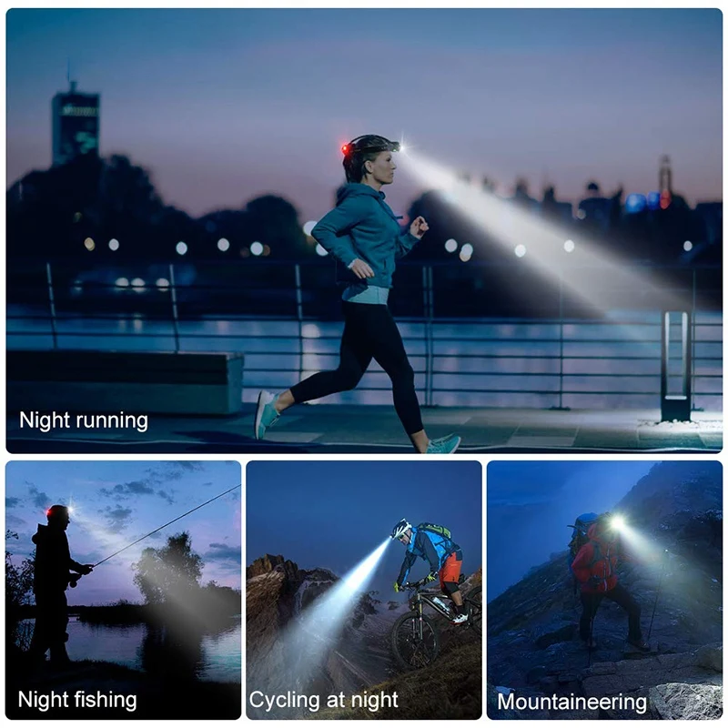 

LED Head Light Lamp USB Rechargeable IR Motion Sensor Headlight Light Control Waterproof Flashlight Fishing Camping
