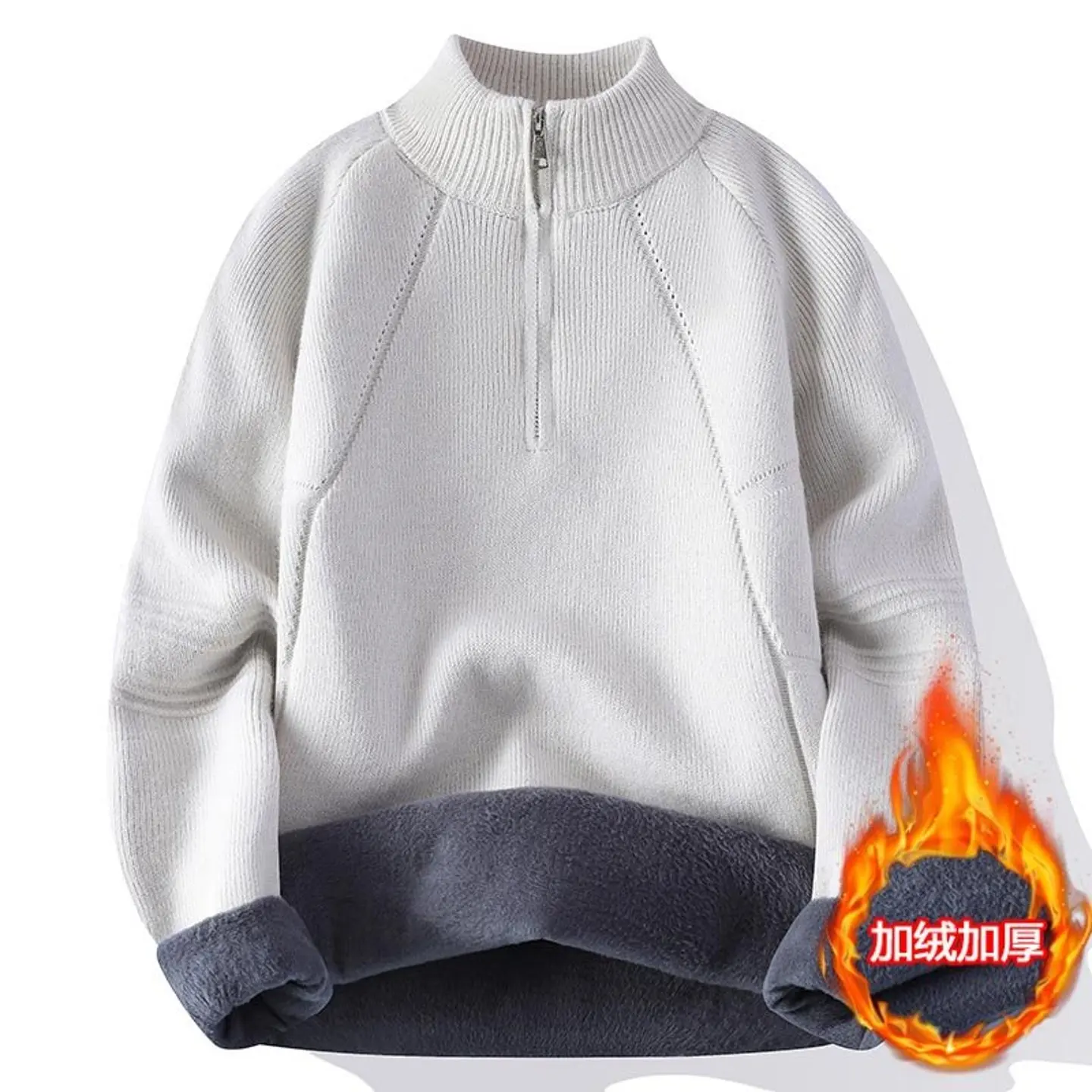

Зимний мужской свитер высокого качества, модные мужские повседневные свитера с половиной молнии и длинными рукавами, толстые теплые свободные вязаные пуловеры для мужчин 4XL
