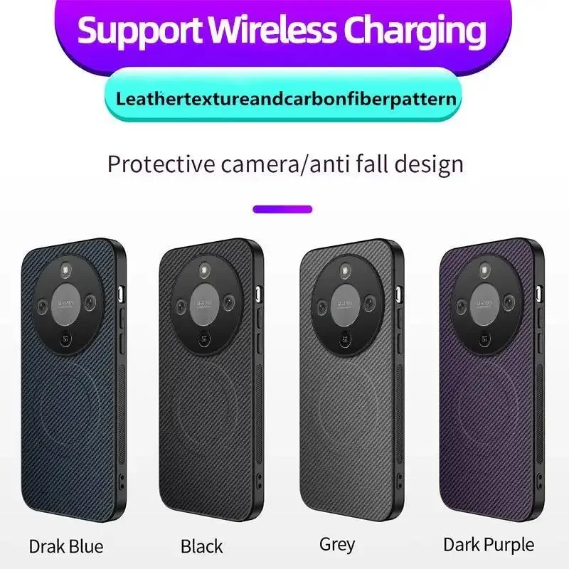 لهاتف Honor X9d 5G غطاء خلفي ملمس جلدي مقاوم للصدمات هاتف مغناطيسي من ألياف الكربون حافظة لهاتف Honor X9d #1