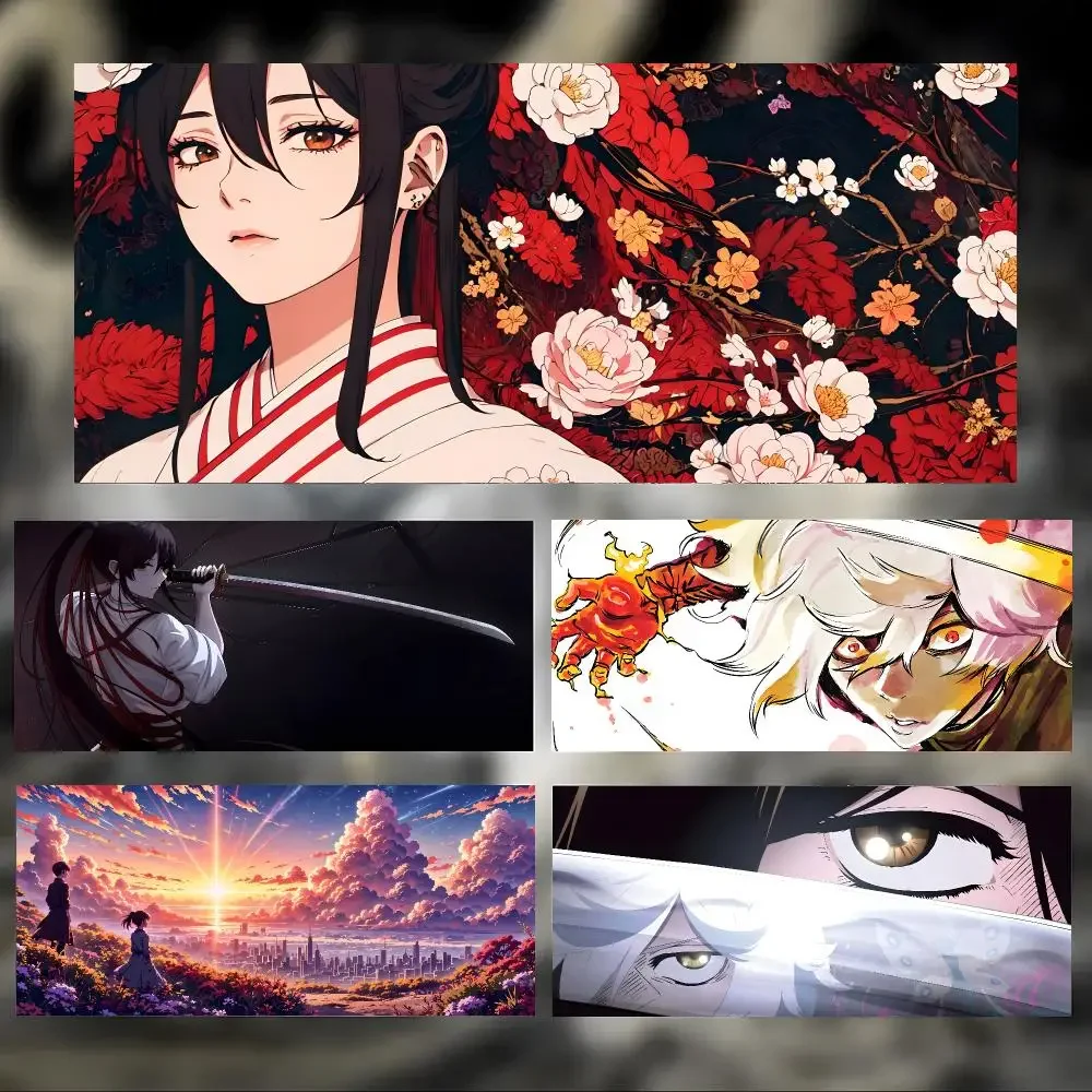 Anime Action Hells Paradise Mouse Pad Large Thick Desk Pad Stitched Edges Gaming Mouse Mat for PC