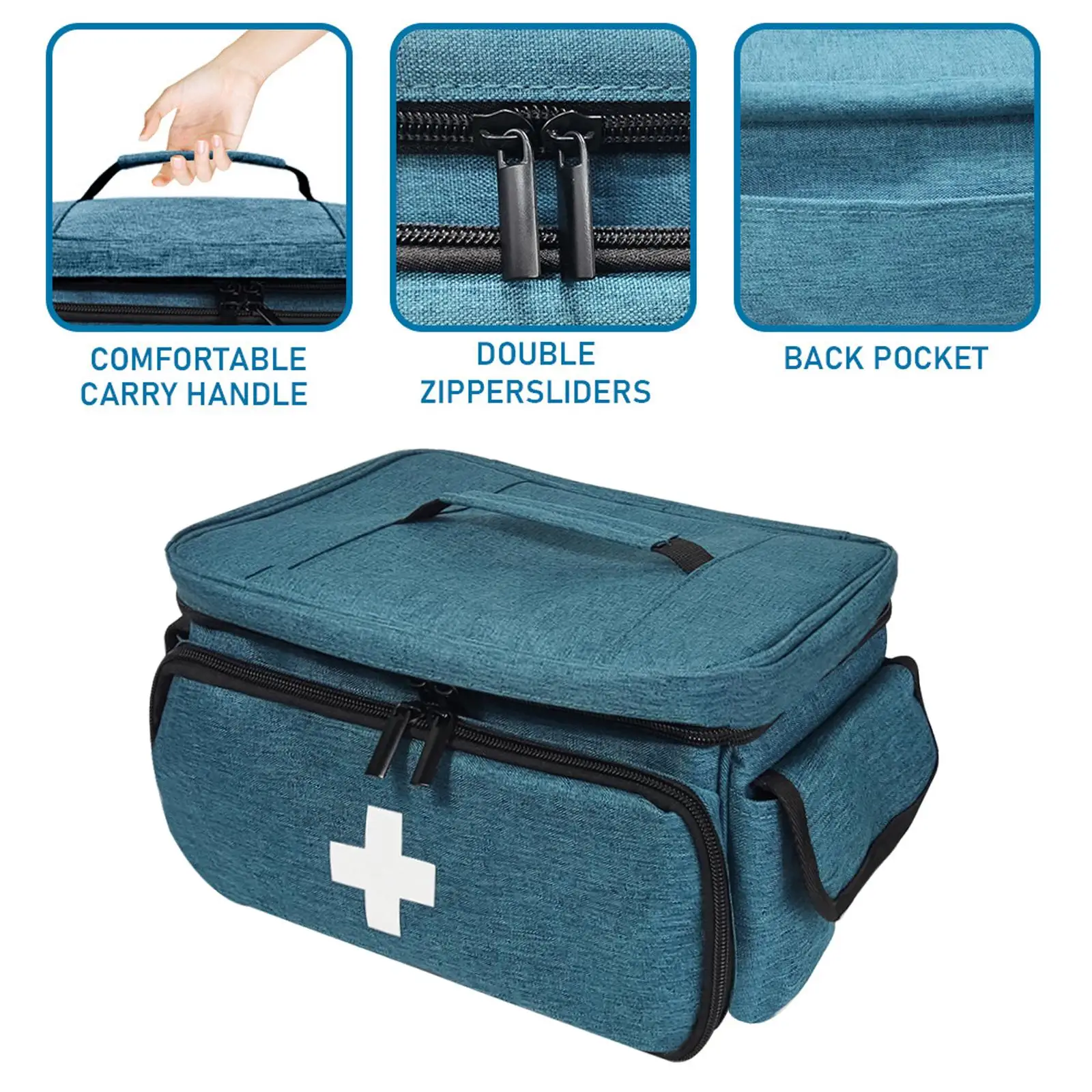 Empty First Aid Bag Home First Aid Storage Box for Hiking Travel Camping