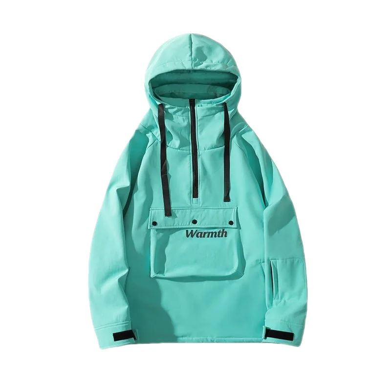 Waterproof Hooded Snowboard Jacket for Girls, Bright and Warm Coat, Thick Pile, Mountaineering Jacket