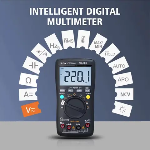 ZT-300AB Bluetooth Digital multimeter Testare Multitestare True RMS Testare Automatiskt läge Räkneverk Mäter Spänning Ström Motstånd 8 best sales Bluetooth-multimeter - №2
