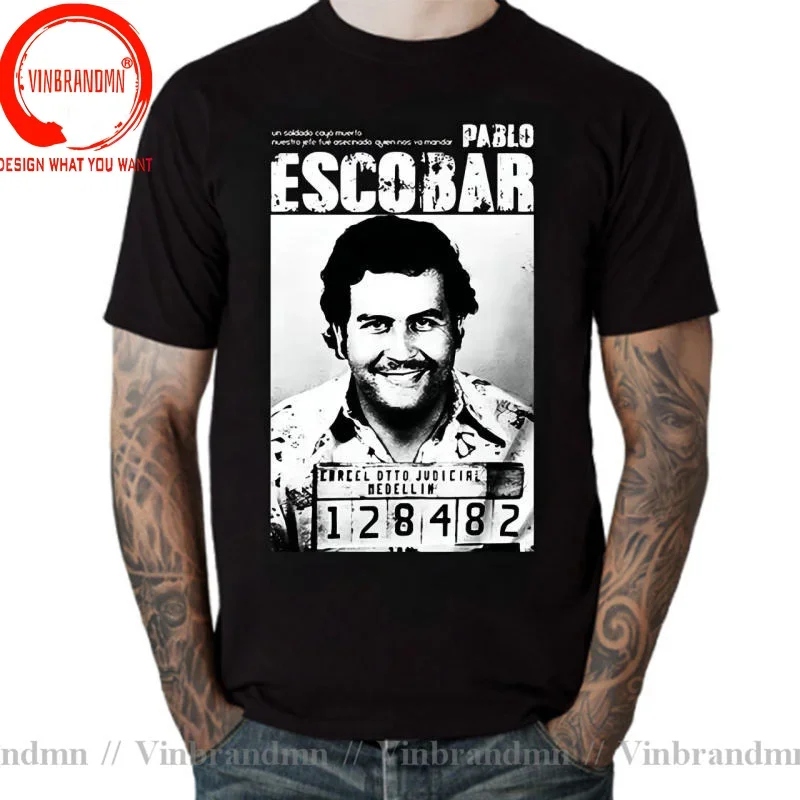 Funny Pablo Escobar T Shirt Men Weed Mafia Scareface Luciano Capon Men T-shirts Plata O Plomo T-Shirt Tops Tees graphic T Shirts