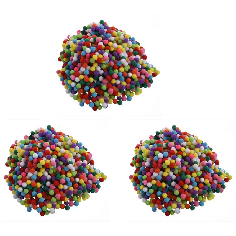AC52-3000 Pcs 10Mm Mixed Color Soft  Pom Poms Pompoms For Kids Crafts