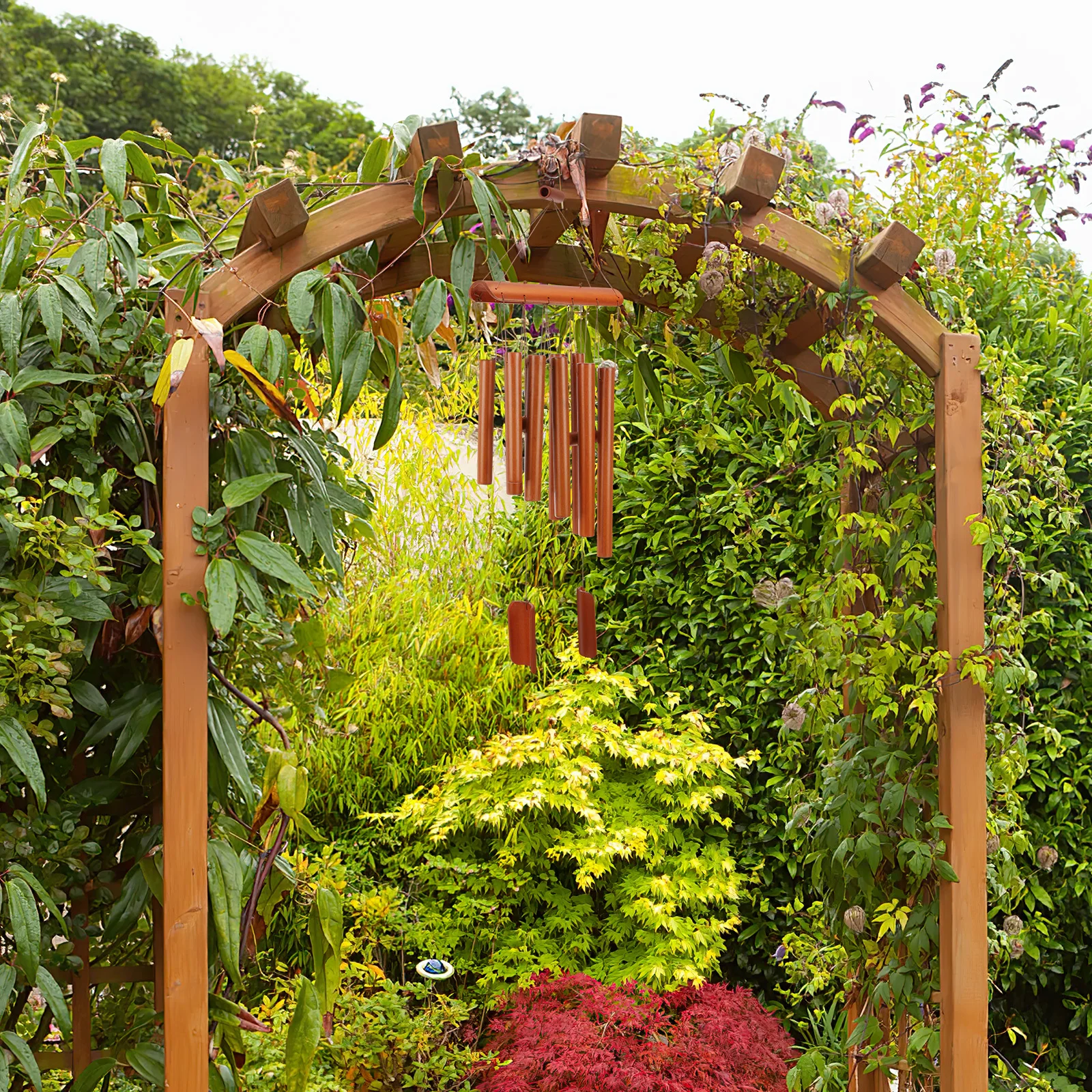 

10-Tube Bamboo Wind Chime Wood Multi-Tube Music Windchime For Home Bedroom Outdoor Decoration Hanging Handicraft Gift Ring Decor