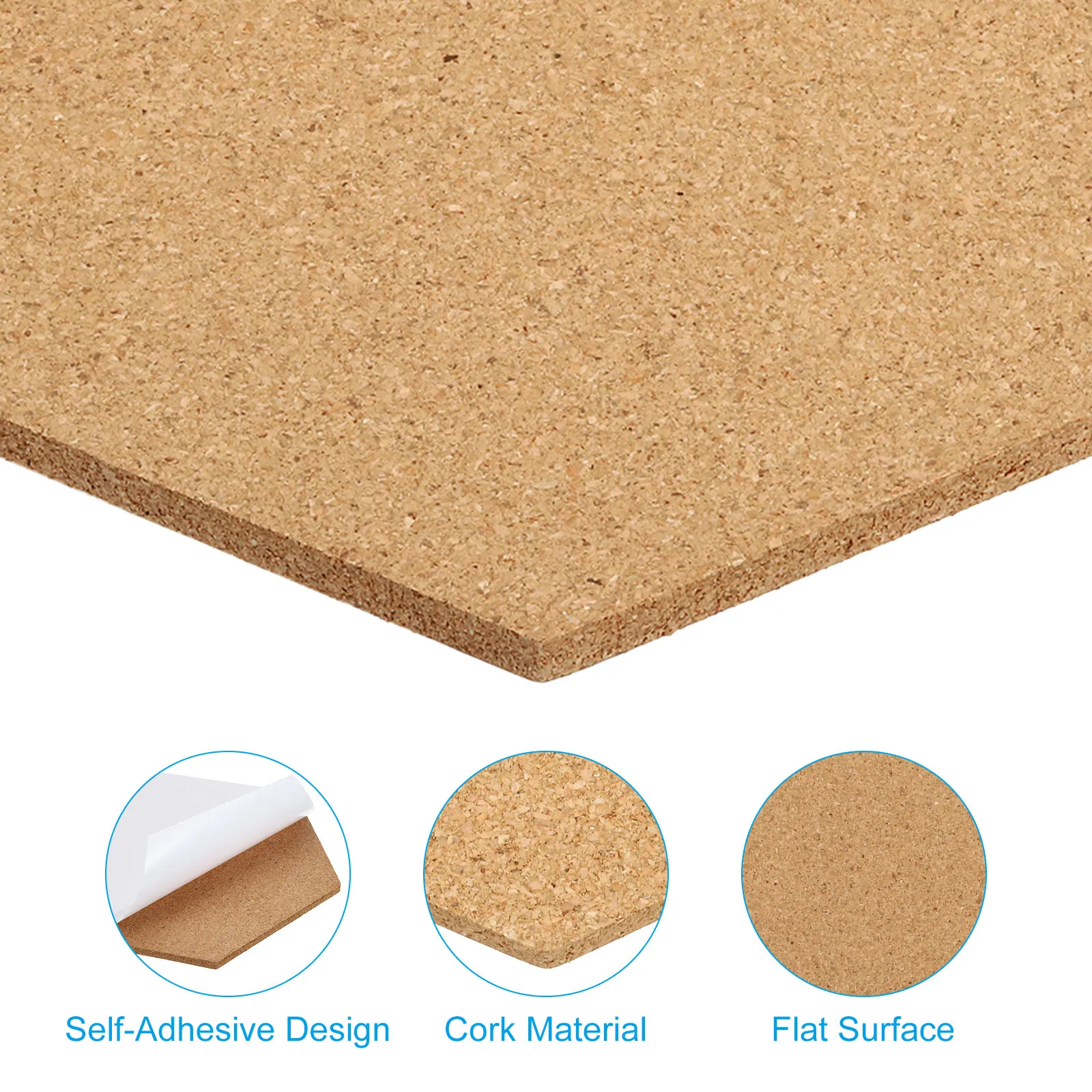 20Pc 100x80x3mm Cork Board Tiles Self Adhesive Hexagon Bulletin Board Display Corkboard for Floor Wall Home Office Classroom DIY