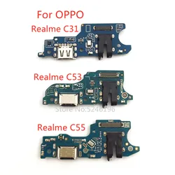 1pcs USB Charging Port Charger Flex Cable For OPPO Realme C31 Realme C53 Realme C55 Base Connector Microphone Replace Part.