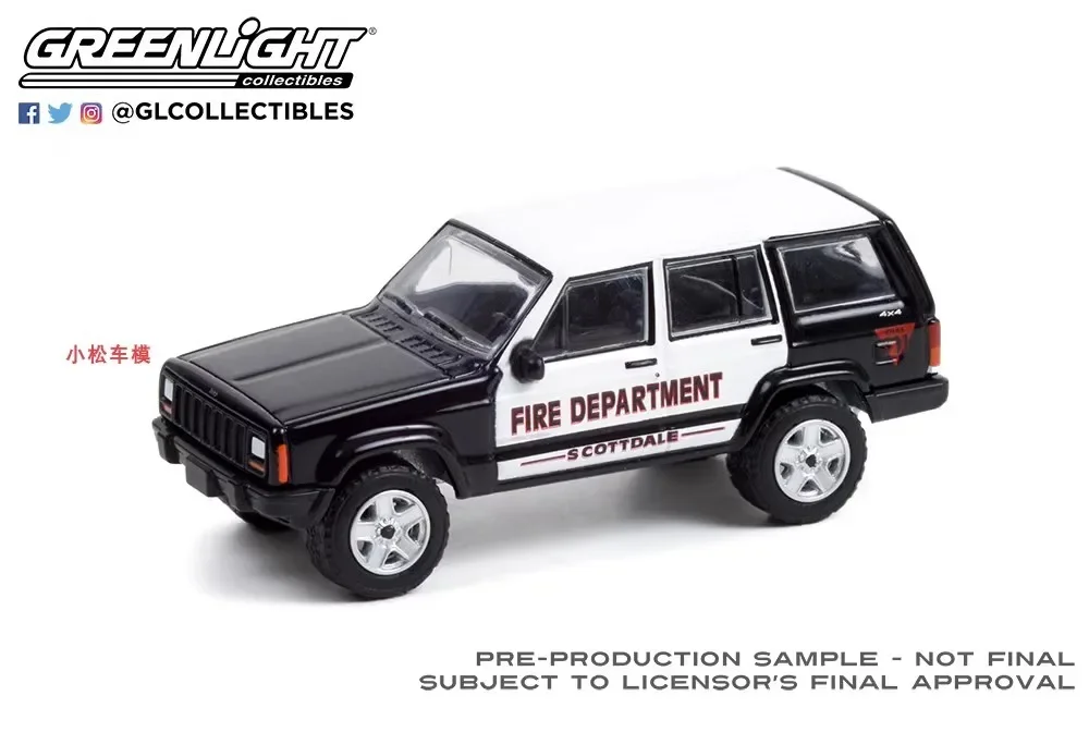 1:64 2000 Jeep Cherokee-Scottdale, Пенсильвания, Пожарная служба, литой металлический сплав, модель автомобиля, игрушки для подарка, коллекция W1210