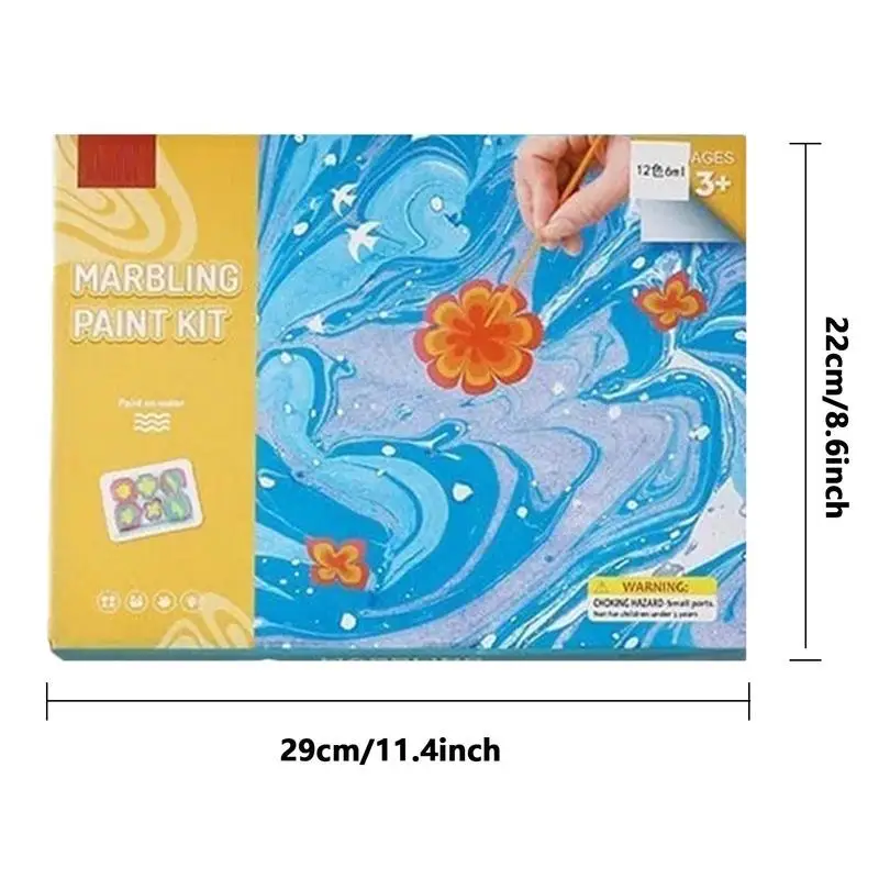 Kids Marbling Paint Kit Craft Supplies Marble Painting For Artist Creative Toys Holiday Gifts For Girls And Boys Ages 6 7 8 9 10