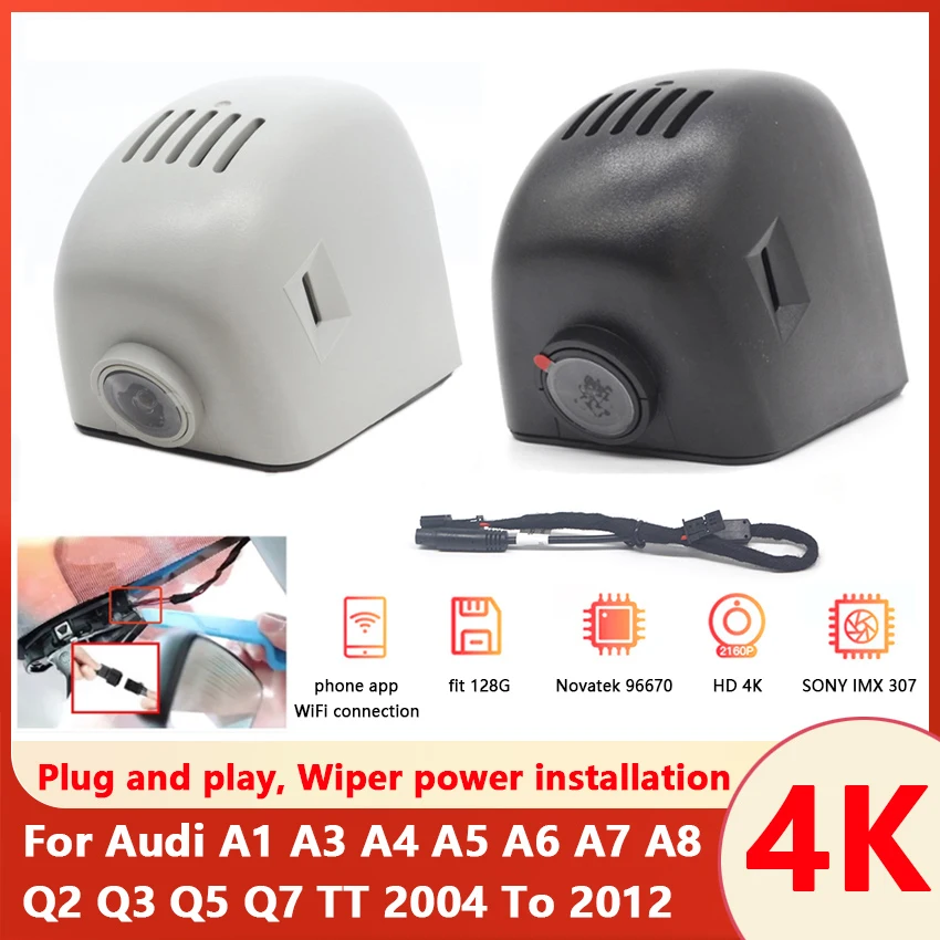 

Plug and play Car DVR Wifi Video Recorder Camera Dash Cam For Audi A1 A3 A4 A5 A6 A7 A8 Q2 Q3 Q5 Q7 TT S4 B7 2004-2012 Dashcam