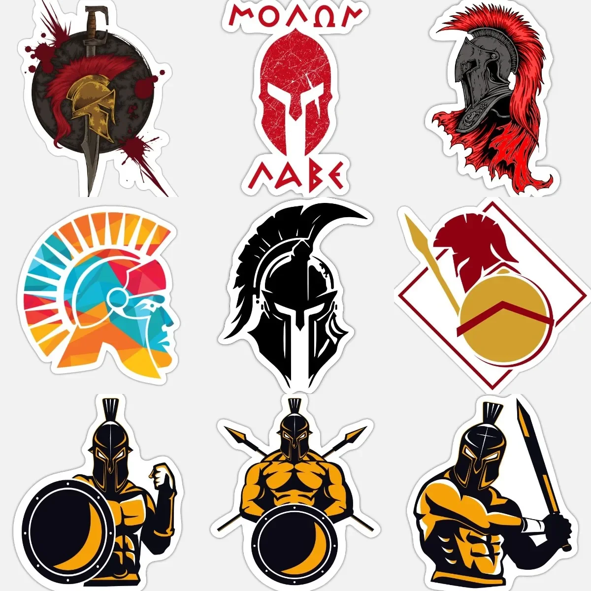 

Creative Spartan Warrior Helmet Stickers Accessories for Decorate Car Van Wall Room Fridge Table Bicycle Helmet Camper Bumper