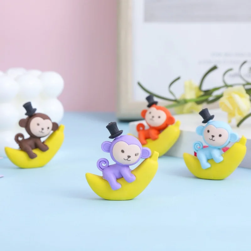 

Eraser Creative Cute Monkey Banana Animal Eraser Student Stationery Wholesale June 1 Final Christmas Gift Prizes