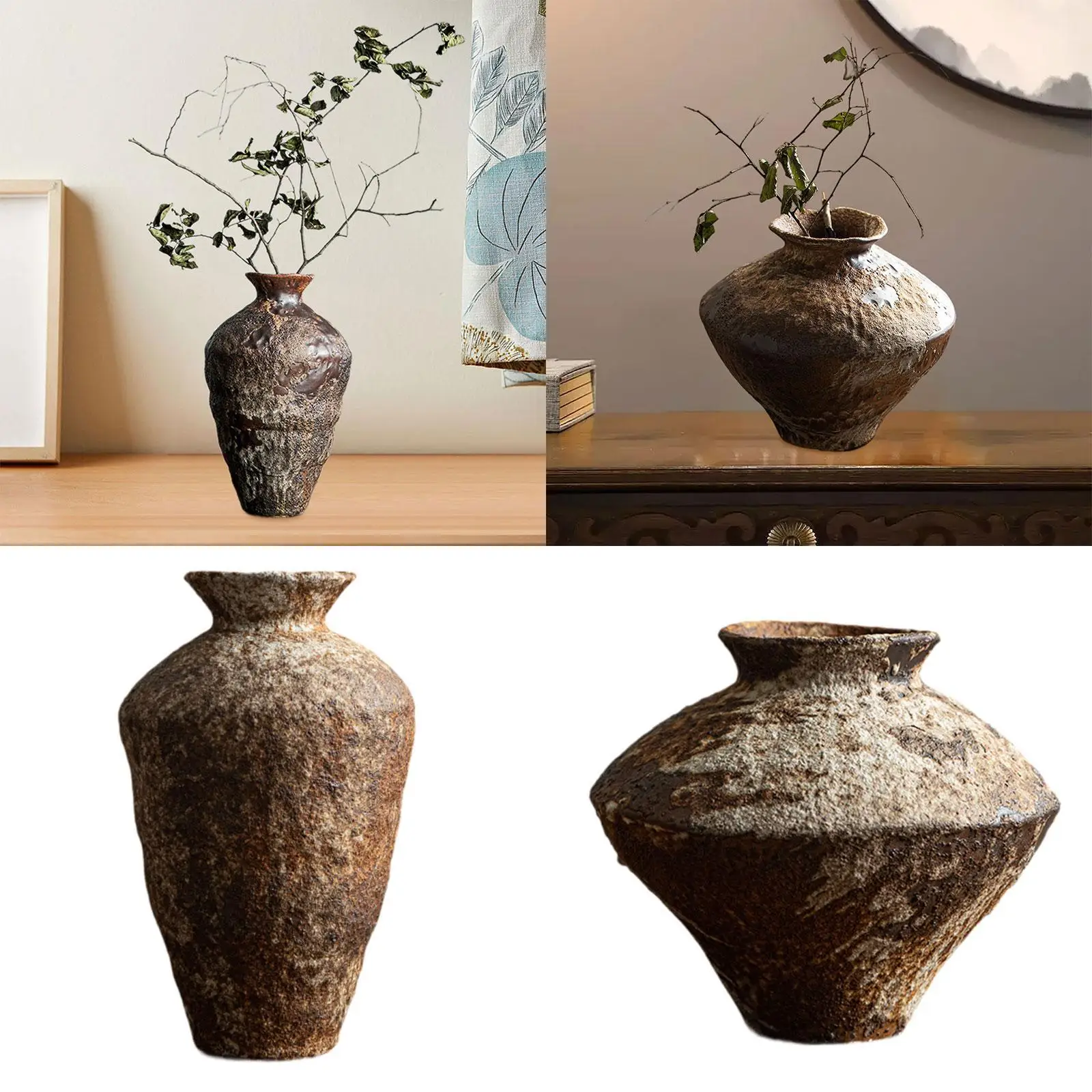 

Flower Vase Antique Birthday Gift Flowerpot for Table Shelf Farmhouse Office