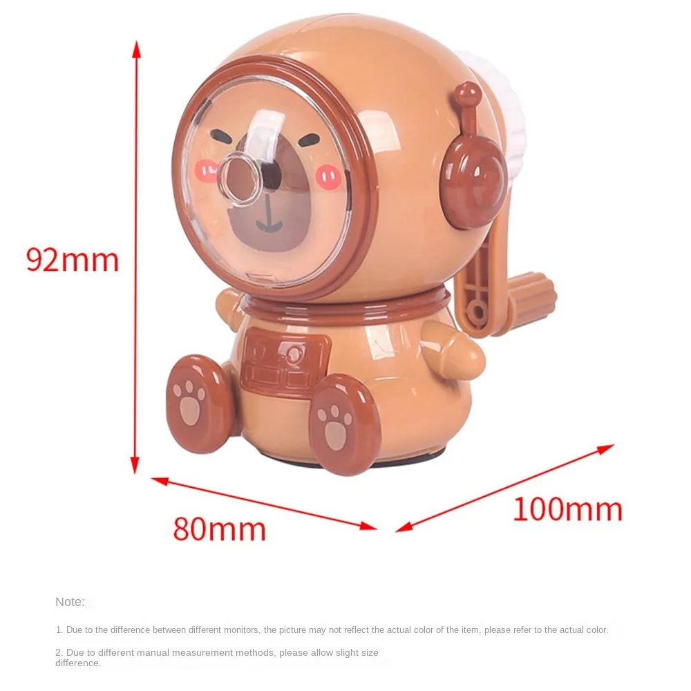Hand-cranked Capibara Pencil Sharpener Third Gear Adjustable Anti Sticking Lead Pencil Sharpener Automatically Enters Lead