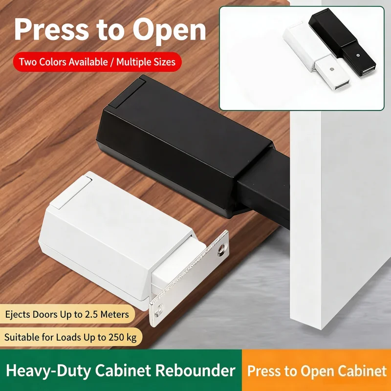 Magnetic Cabinet Door Push Rebound Latch, Heavy Duty Hidden Door Spring Opener, Touch Pop Out Catch for Invisible Secret Doors