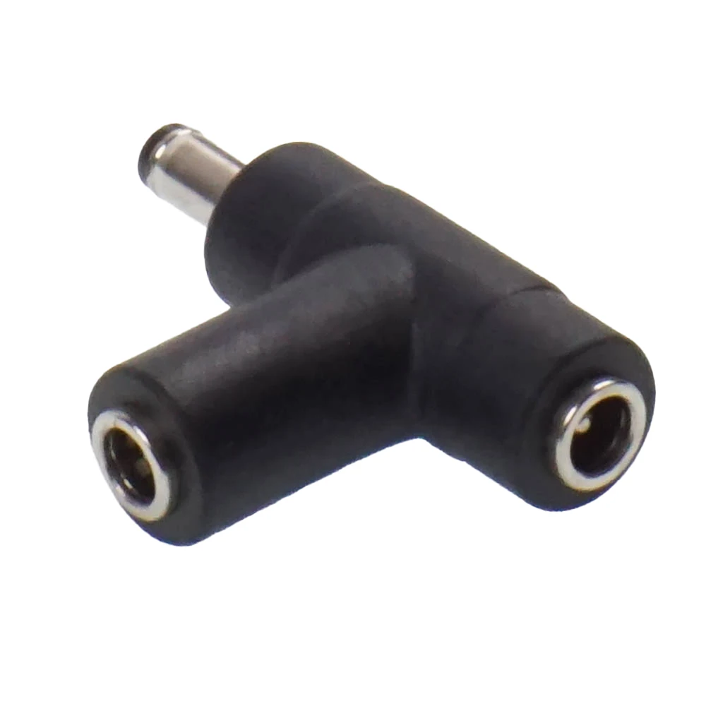 5 PÇS/LOTE DC Power Macho 5.5x2.1mm para 2x5.5mm x 2.1mm Feminino T Splitter Adaptador Conector