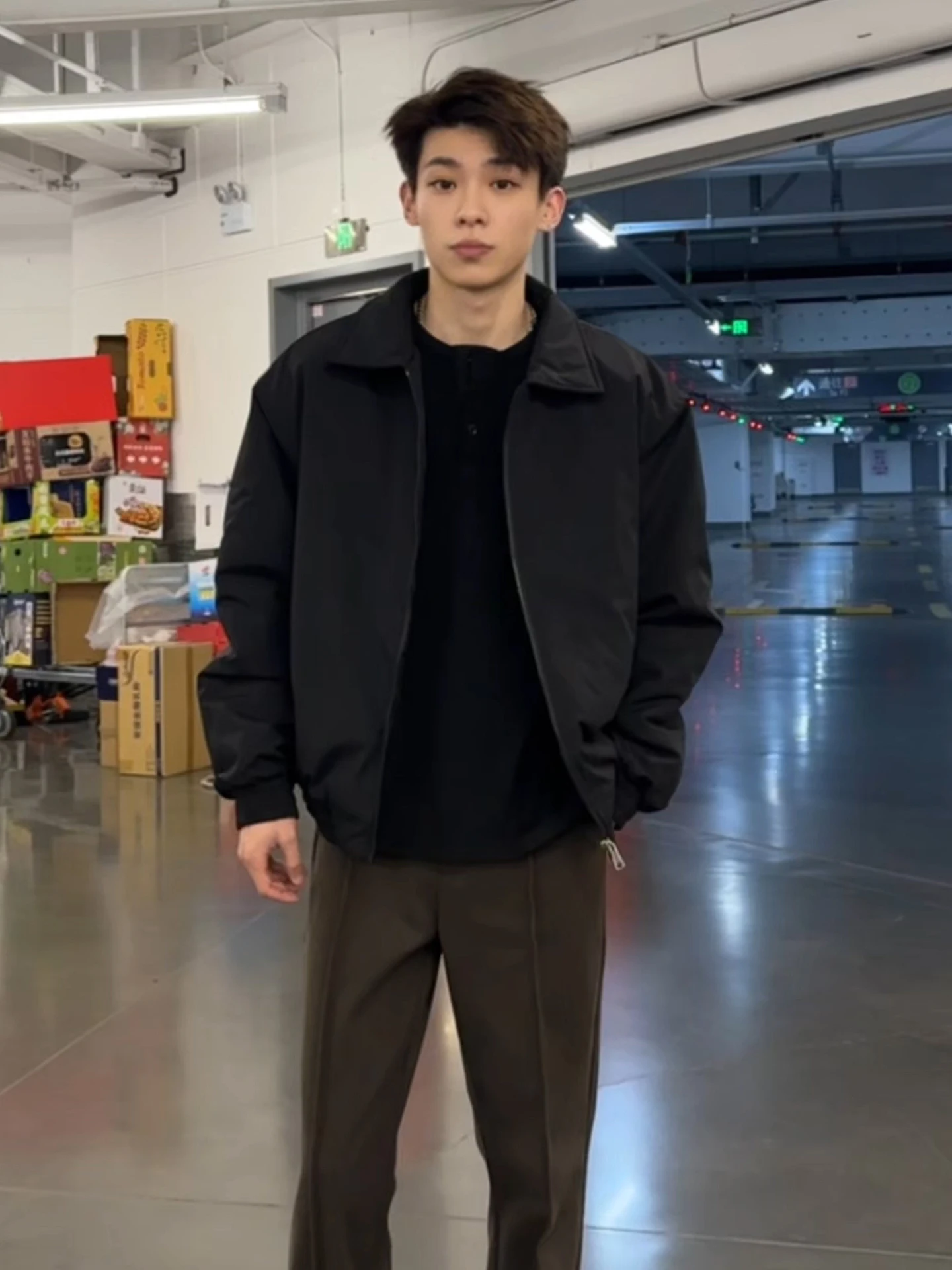 

Bla Cotton Bomber Jaet Thiened ort Sle Baseball Coat for Men Youth Faion Winter Warm Stand Collar Jaet