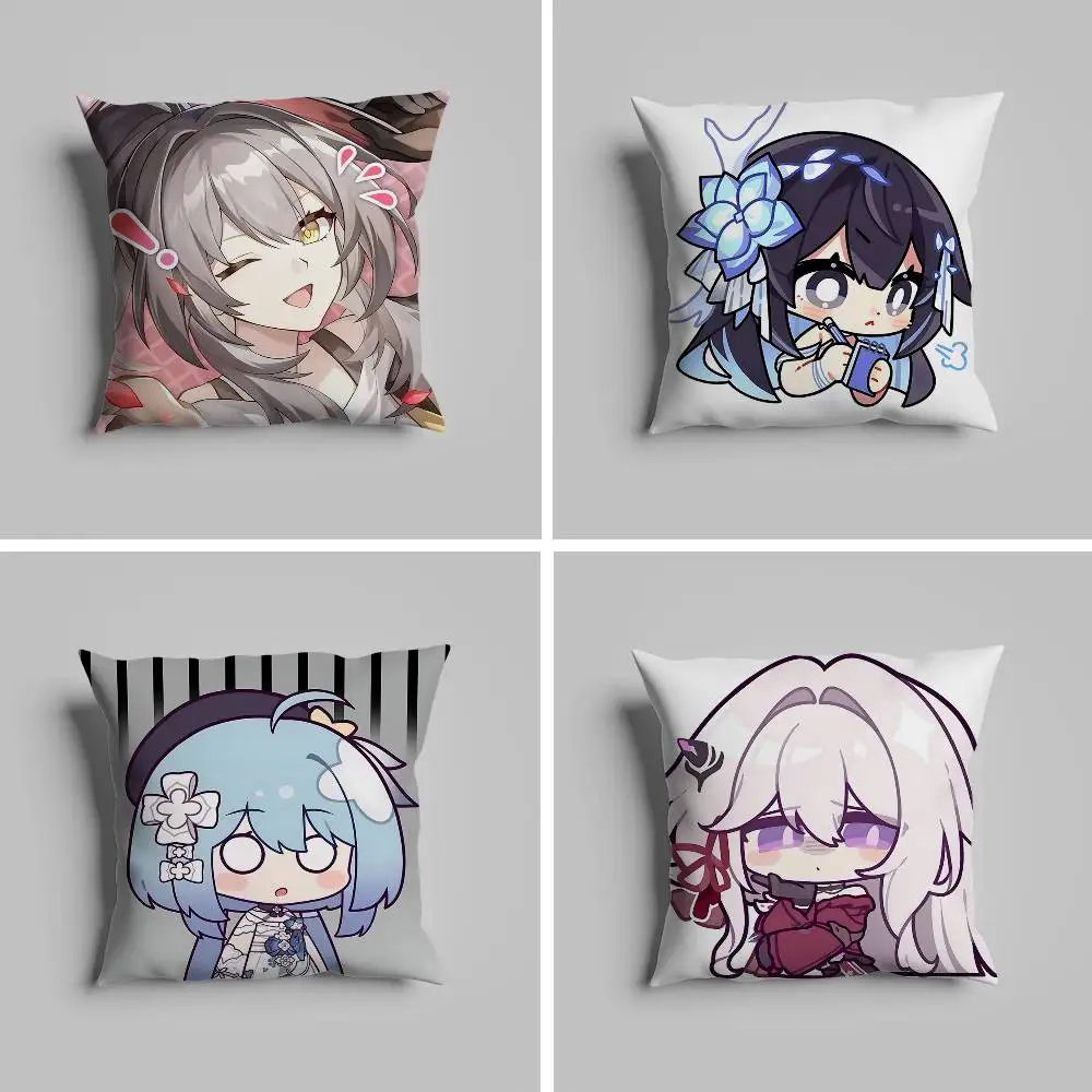 

Anime Game Honkai Impact Pillow Case For Car Pillows 60x60 Cushions Luxury Double Sided Cover Home And Decoration Sofa 30x30