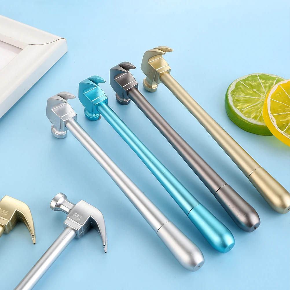 

12pcs Hammer Shape Gel Ink Signature Covered Testing Used Writing For Students Office School Kids Bulk Medium Point Decorative