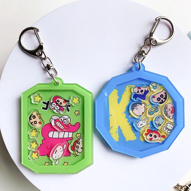 Crayon Shin-chan Kasugabe Defense Force Acrylic Cute Keychain Creative Fun Pendant Keychain