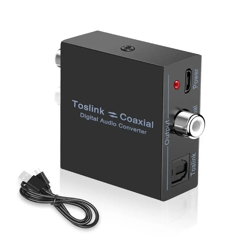 AT82-Digital Audio Converter Bi-Directional RCA Digital Coaxial To Optical Toslink Converter Optical SPDIF Toslink To Coaxial
