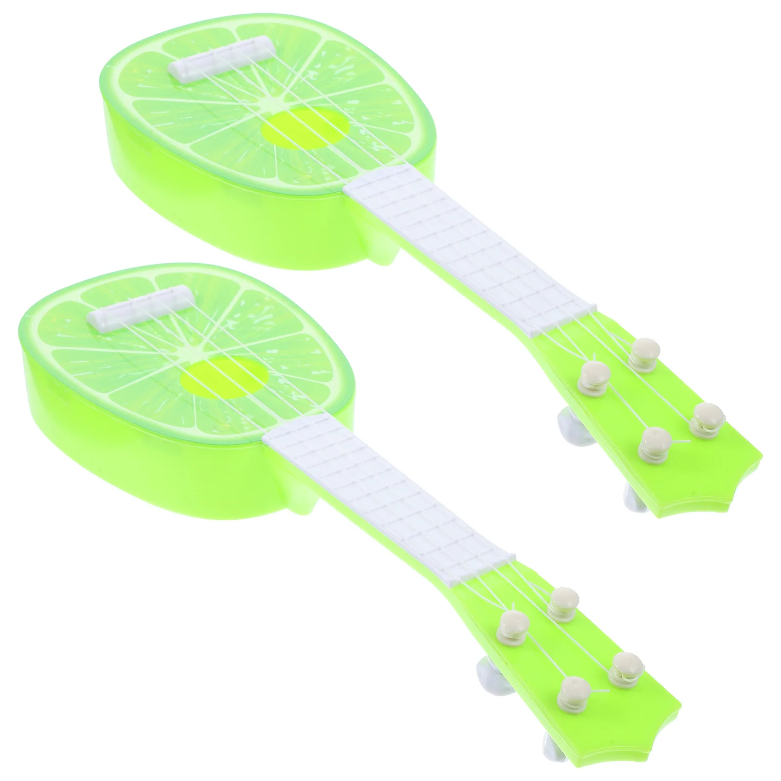 2 ชิ้นกีตาร์จิ๋วของเล่นการเรียนรู้ดนตรีในช่วงต้นเครื่องดนตรีเด็กเล็กเด็กพลาสติกเด็กวัยหัดเดิน