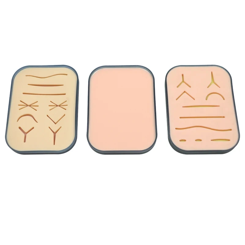 GREATLH Wound Suturing Training Pad Suture Practice Pad Human Traumatic Skin Model Silicone Teaching Model