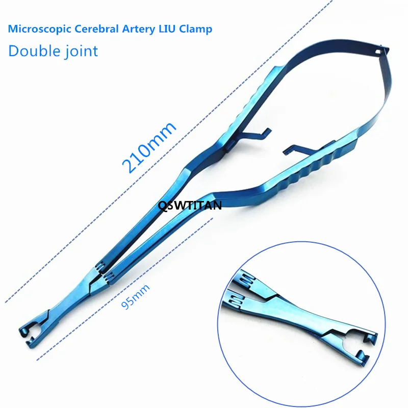 Titanium Microscopic Cerebral Artery LIU Clamp Brain aneurysm forceps Vascular clip