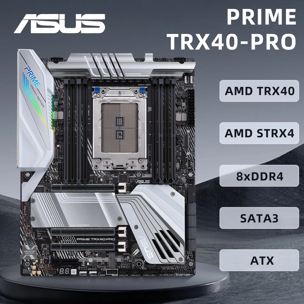 ASUS PRIME TRX40-PRO Motherboard Supports sTRX4 Socket 3960X 3970X 3990X CPU DDR4 4666MHz ARGB USBC NVME M.2 SATA PCIe 4.0